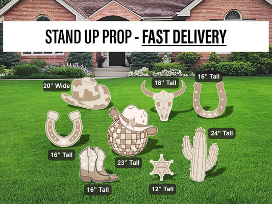 Cowboy Cutouts Cowboy decor props party disco cowboy hat centerpieces standee, farm themed birthday yeehaw howdy - EzCutoutz