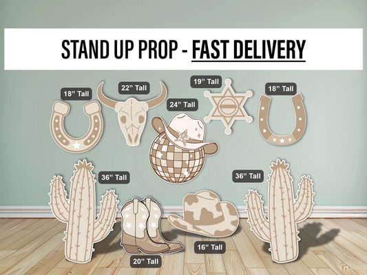 Cowboy Cutouts Cowboy decor props party disco cowboy hat centerpieces standee, farm themed birthday yeehaw howdy - EzCutoutz