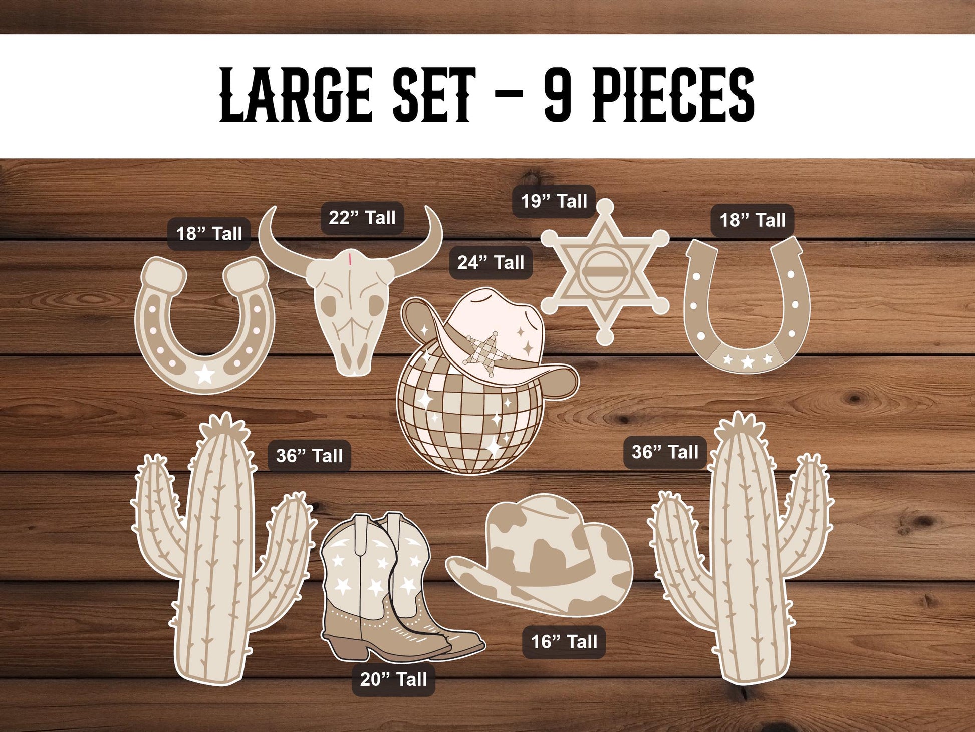 Cowboy Cutouts Cowboy decor props party disco cowboy hat centerpieces standee, farm themed birthday yeehaw howdy - EzCutoutz