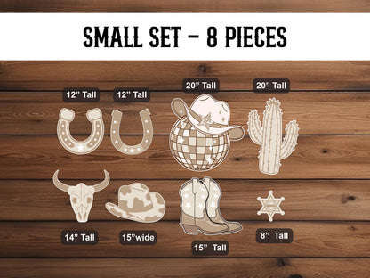 Cowboy Cutouts Cowboy decor props party disco cowboy hat centerpieces standee, farm themed birthday yeehaw howdy - EzCutoutz