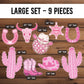 Cowgirl Cutouts Cowgirl decor props party disco cowgirl pink cow girl hat centerpieces standee, farm themed birthday yeehaw howdy - EzCutoutz