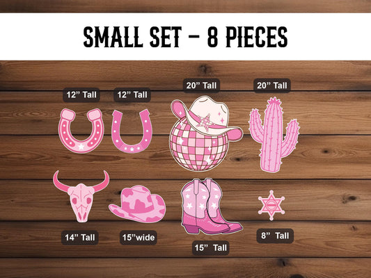 Cowgirl Cutouts Cowgirl decor props party disco cowgirl pink cow girl hat centerpieces standee, farm themed birthday yeehaw howdy - EzCutoutz