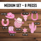 Cowgirl Cutouts Cowgirl decor props party disco cowgirl pink cow girl hat centerpieces standee, farm themed birthday yeehaw howdy - EzCutoutz