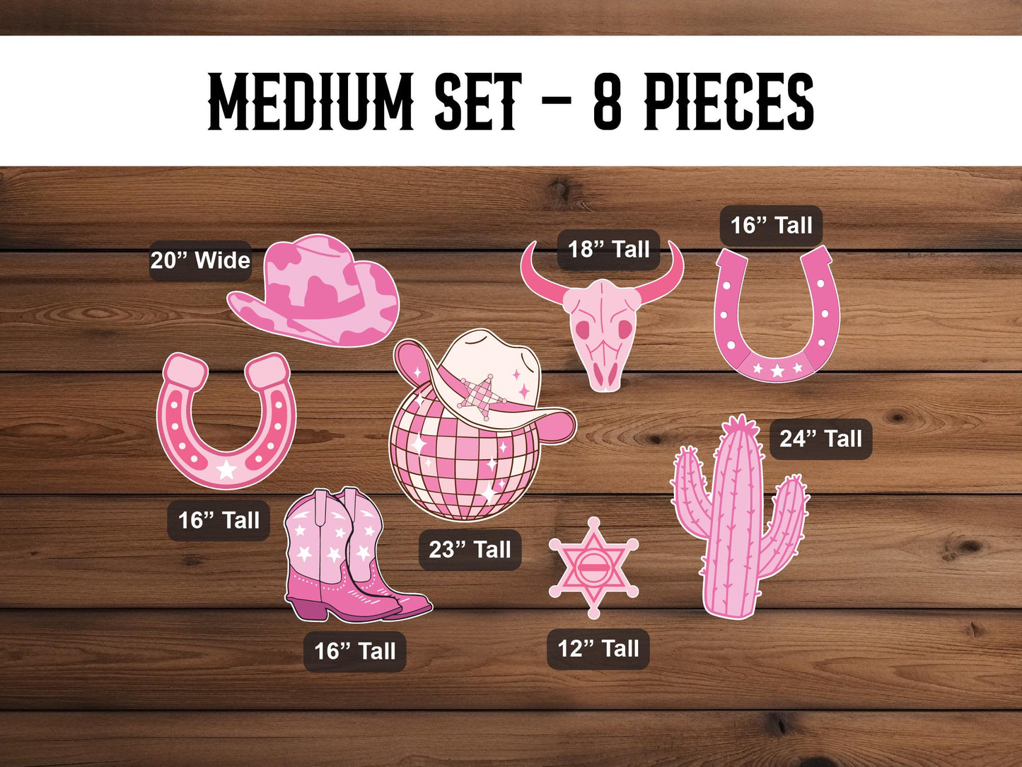Cowgirl Cutouts Cowgirl decor props party disco cowgirl pink cow girl hat centerpieces standee, farm themed birthday yeehaw howdy - EzCutoutz