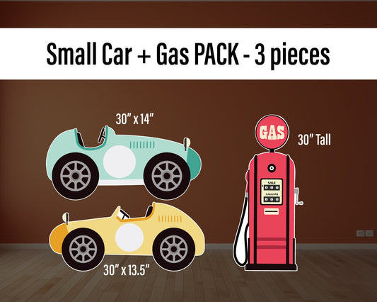 Racecar Cutouts birthday centerpieces, Retro car, lawn sign, yard sign, backdrop, Party Decor, table toppers - EzCutoutz