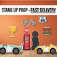 Racecar Cutouts birthday centerpieces, Retro car, lawn sign, yard sign, backdrop, Party Decor, table toppers - EzCutoutz
