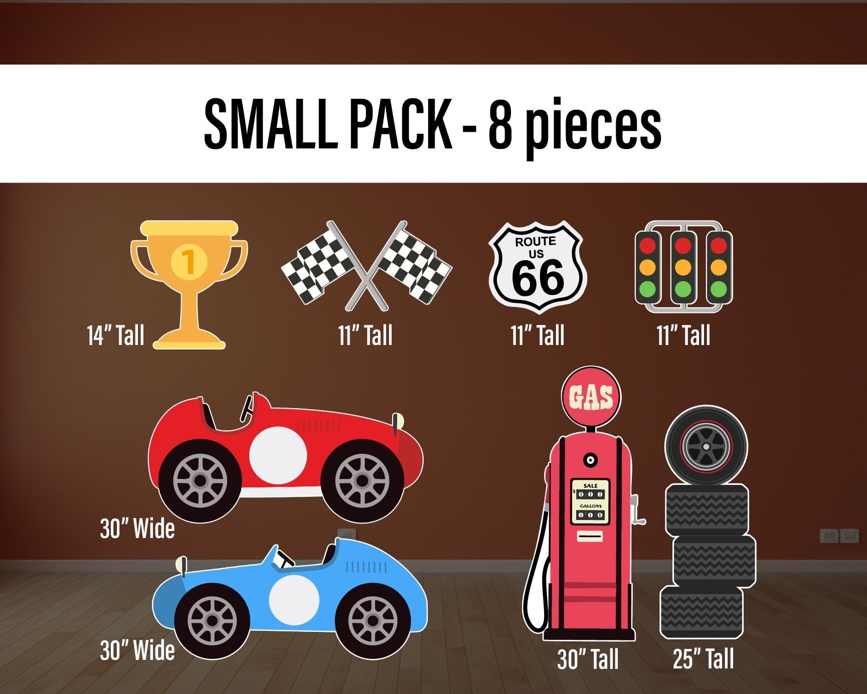 Racecar Cutouts birthday centerpieces, Retro car, twofast 2 curious lawn sign, yard sign, backdrop, Party Decor, table toppers - EzCutoutz