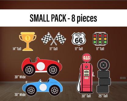 Racecar Cutouts birthday centerpieces, Retro car, twofast 2 curious lawn sign, yard sign, backdrop, Party Decor, table toppers - EzCutoutz