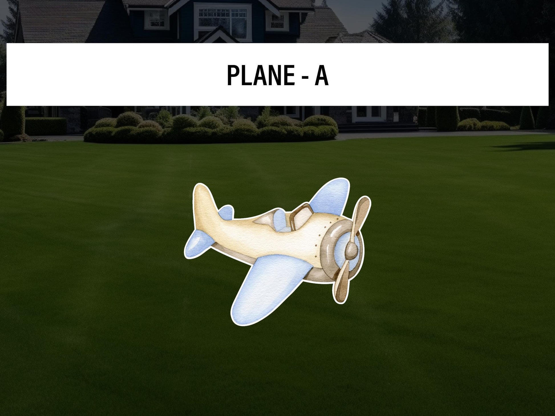 Airplane Clouds Cutouts How Time Flies Birthday watercolor decorations babyshower airplane hotair balloon, lawn yard sign, backdrop - EzCutoutz