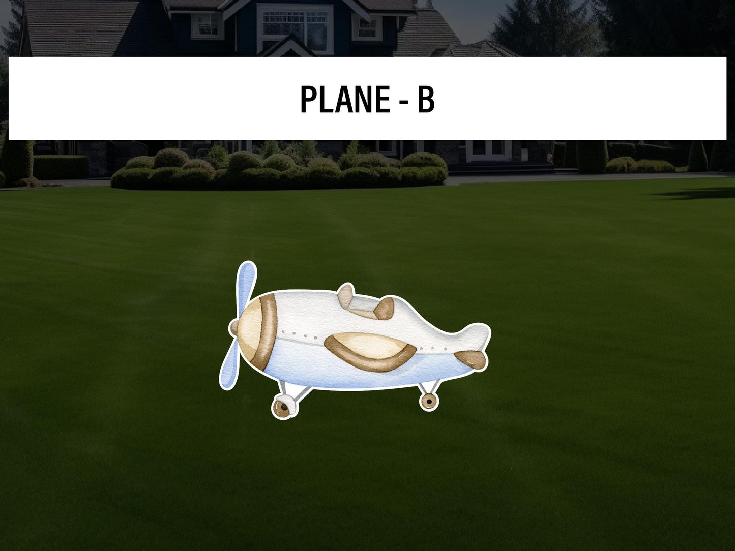 Airplane Clouds Cutouts How Time Flies Birthday watercolor decorations babyshower airplane hotair balloon, lawn yard sign, backdrop - EzCutoutz
