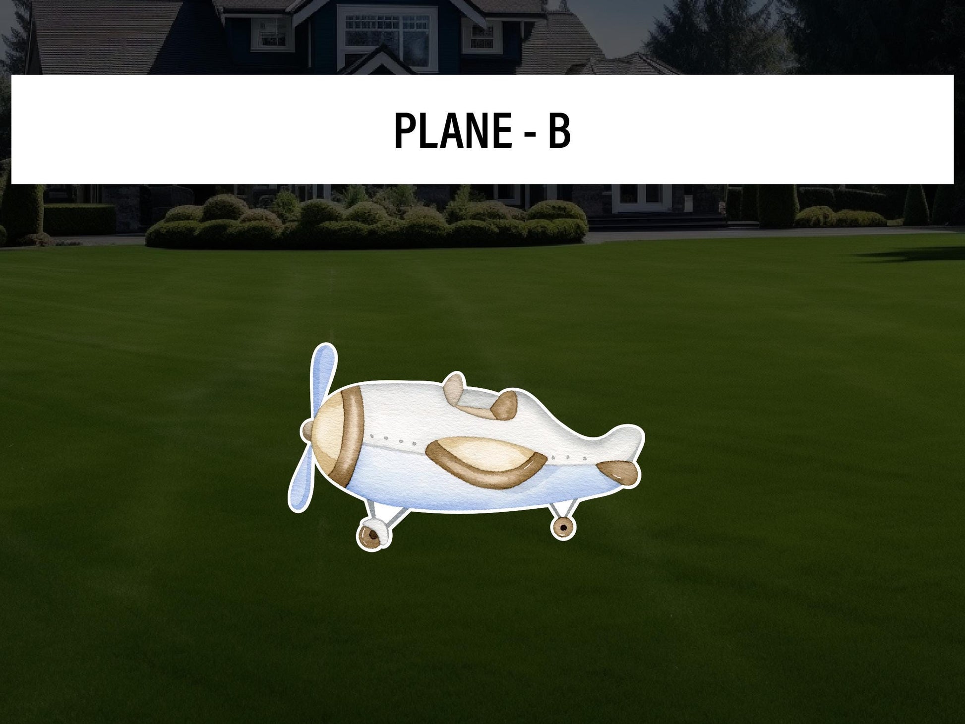 Airplane Clouds Cutouts How Time Flies Birthday watercolor decorations babyshower airplane hotair balloon, lawn yard sign, backdrop - EzCutoutz