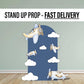 Airplane Clouds Cutouts How Time Flies Birthday watercolor decorations babyshower airplane hotair balloon, lawn yard sign, backdrop - EzCutoutz