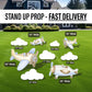 Airplane Clouds Cutouts How Time Flies Birthday watercolor decorations babyshower airplane hotair balloon, lawn yard sign, backdrop - EzCutoutz