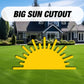 Sun Cutout, large sun decor, here comes the son sun sign, babyshower decor, cutouts, lawn signs, yard sign, backdrop centerpieces, high res - EzCutoutz