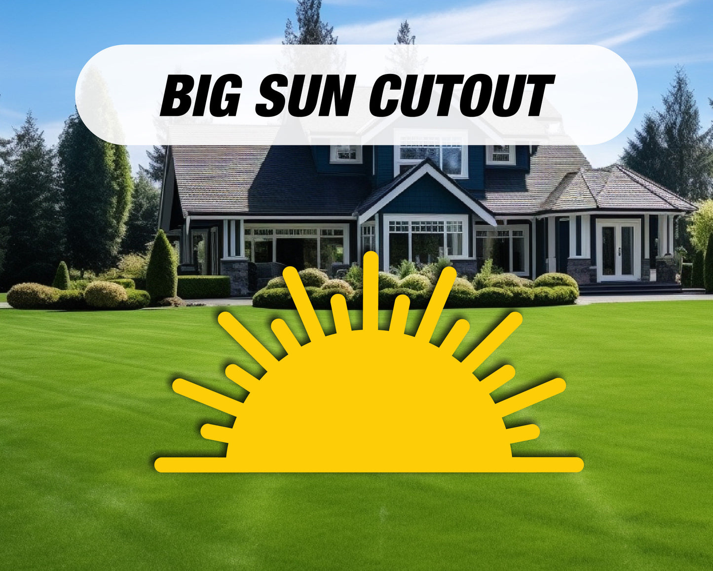 Sun Cutout, large sun decor, here comes the son sun sign, babyshower decor, cutouts, lawn signs, yard sign, backdrop centerpieces, high res - EzCutoutz