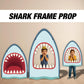 Shark photo frame, shark party prop, shark themed, photoprop, ocean photo box frame. 4mm coroplast. - EzCutoutz