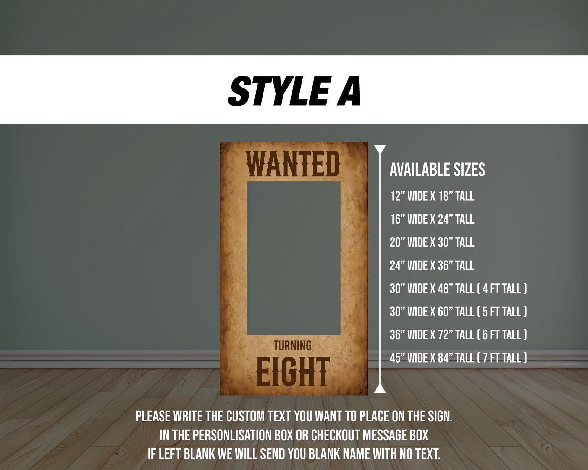 Wanted Poster Box photo frame, wildwest party prop, rodeo party, cowboy themed, western photo box frame. 4mm coroplast. - EzCutoutz