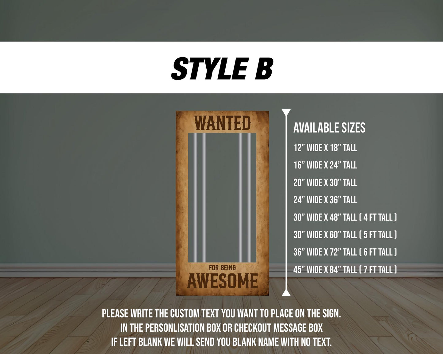 Wanted Poster Box photo frame, wildwest party prop, rodeo party, cowboy themed, western photo box frame. 4mm coroplast. - EzCutoutz