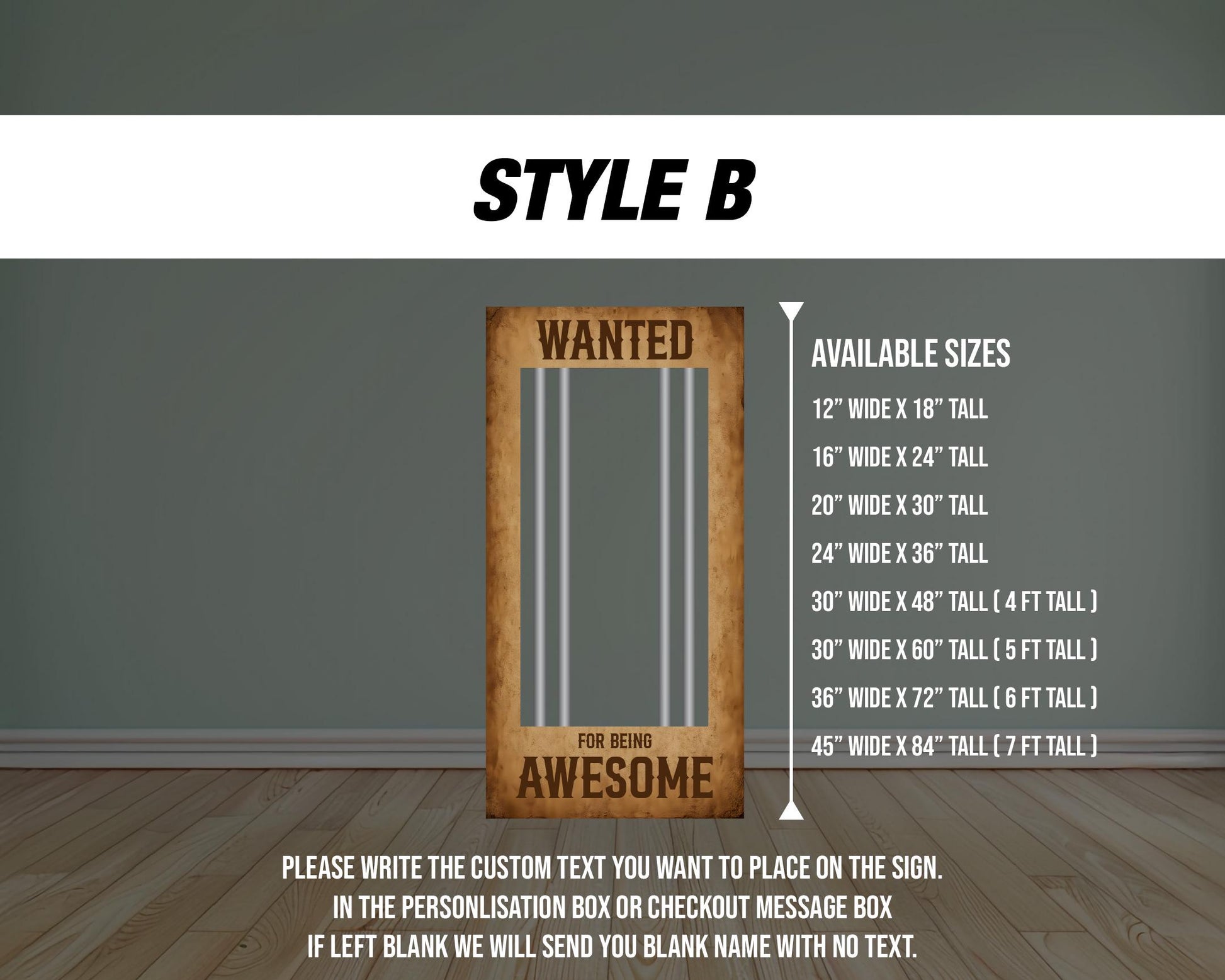 Wanted Poster Box photo frame, wildwest party prop, rodeo party, cowboy themed, western photo box frame. 4mm coroplast. - EzCutoutz