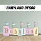BIG babyland babyshower sign decor cutouts backdrop, Sketch Stand Up Prop standee, lawn signs, yard sign, backdrop, high res - EzCutoutz