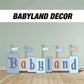 BIG babyland babyshower sign decor cutouts backdrop, Sketch Stand Up Prop standee, lawn signs, yard sign, backdrop, high res - EzCutoutz