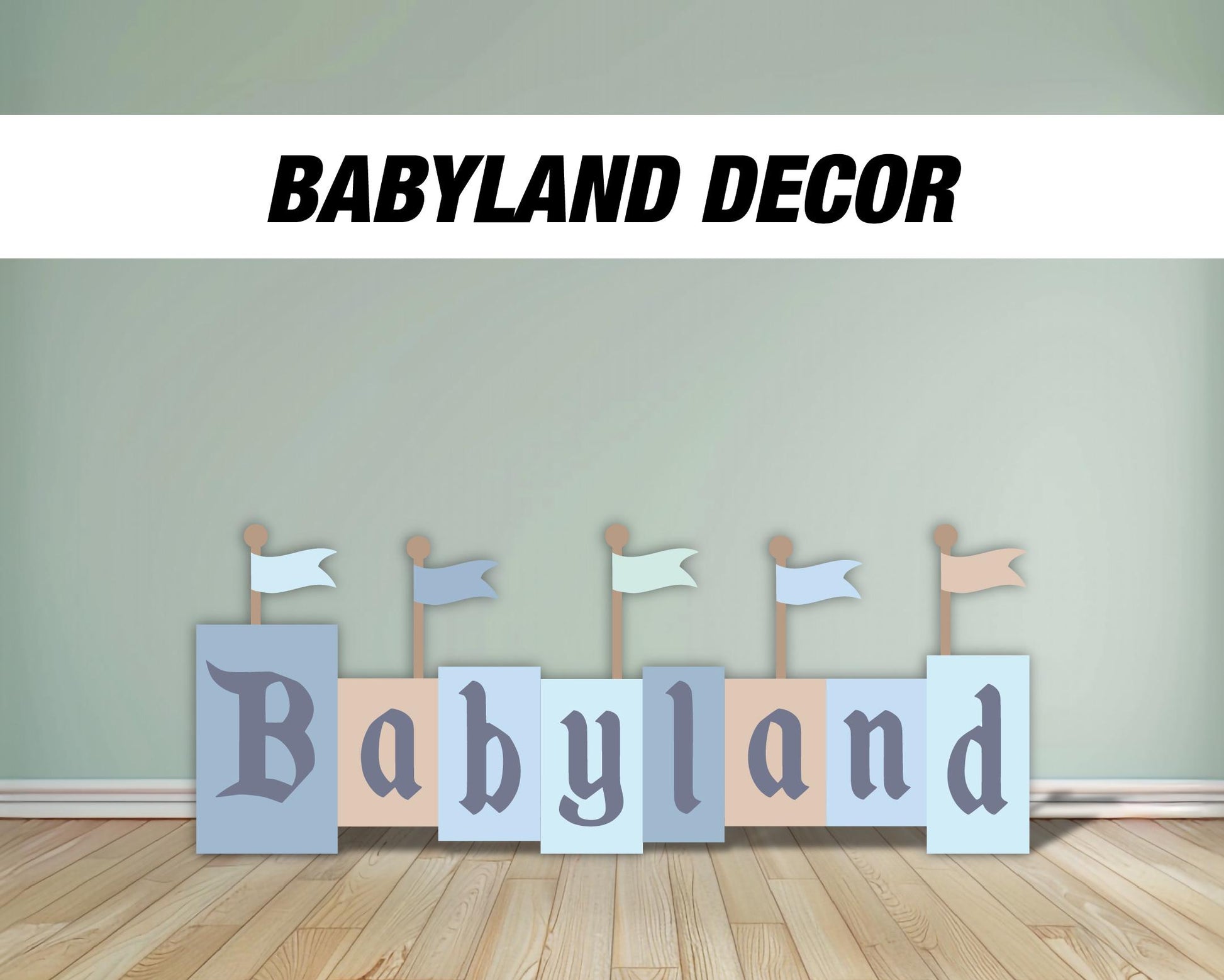 BIG babyland babyshower sign decor cutouts backdrop, Sketch Stand Up Prop standee, lawn signs, yard sign, backdrop, high res - EzCutoutz