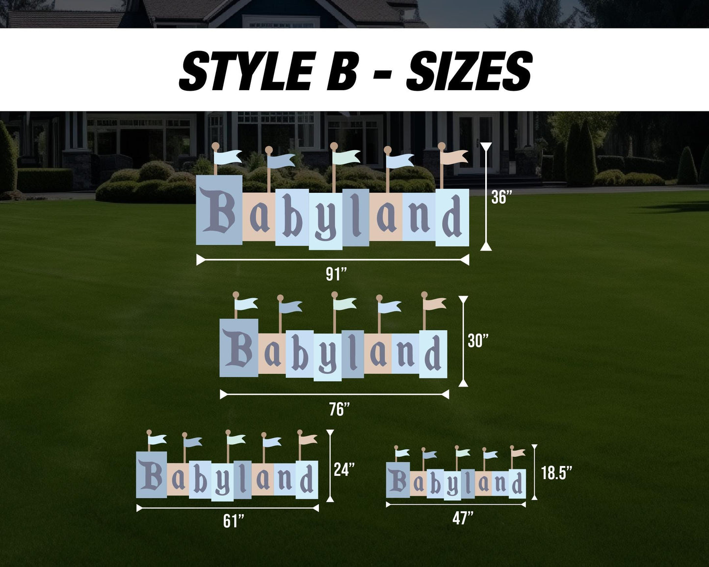 BIG babyland babyshower sign decor cutouts backdrop Sketch Stand Up Prop standee, lawn signs, yard sign, backdrop, high res - EzCutoutz