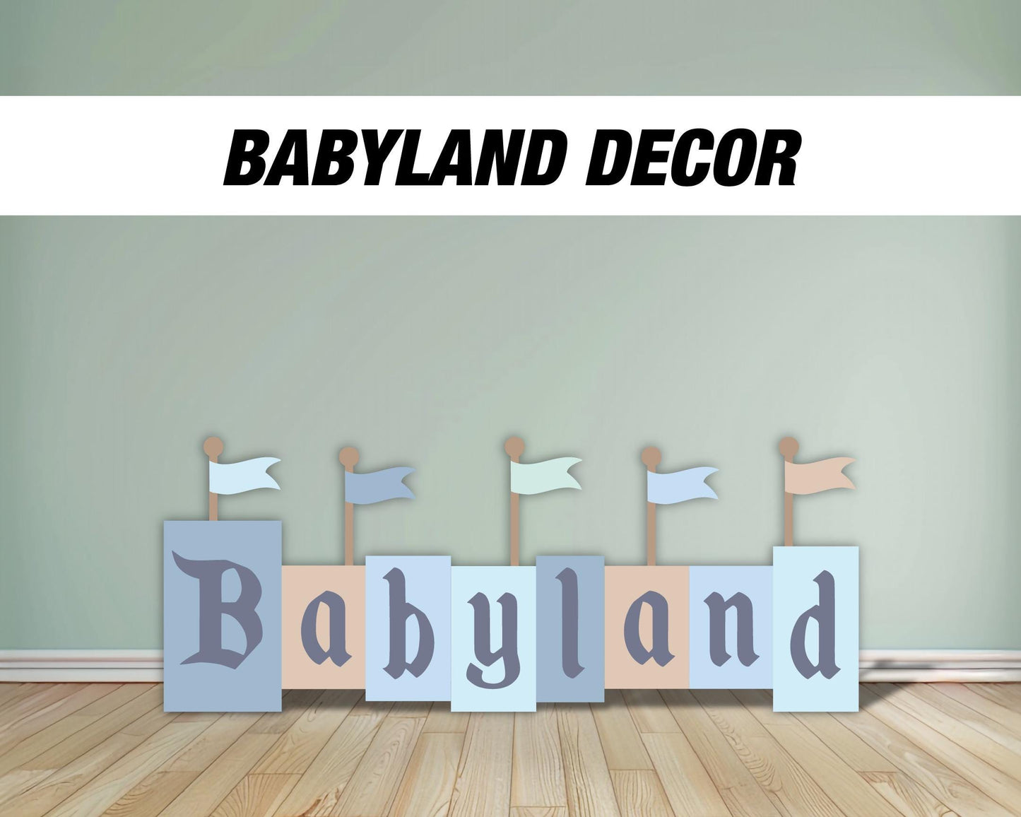 BIG babyland babyshower sign decor cutouts backdrop Sketch Stand Up Prop standee, lawn signs, yard sign, backdrop, high res - EzCutoutz