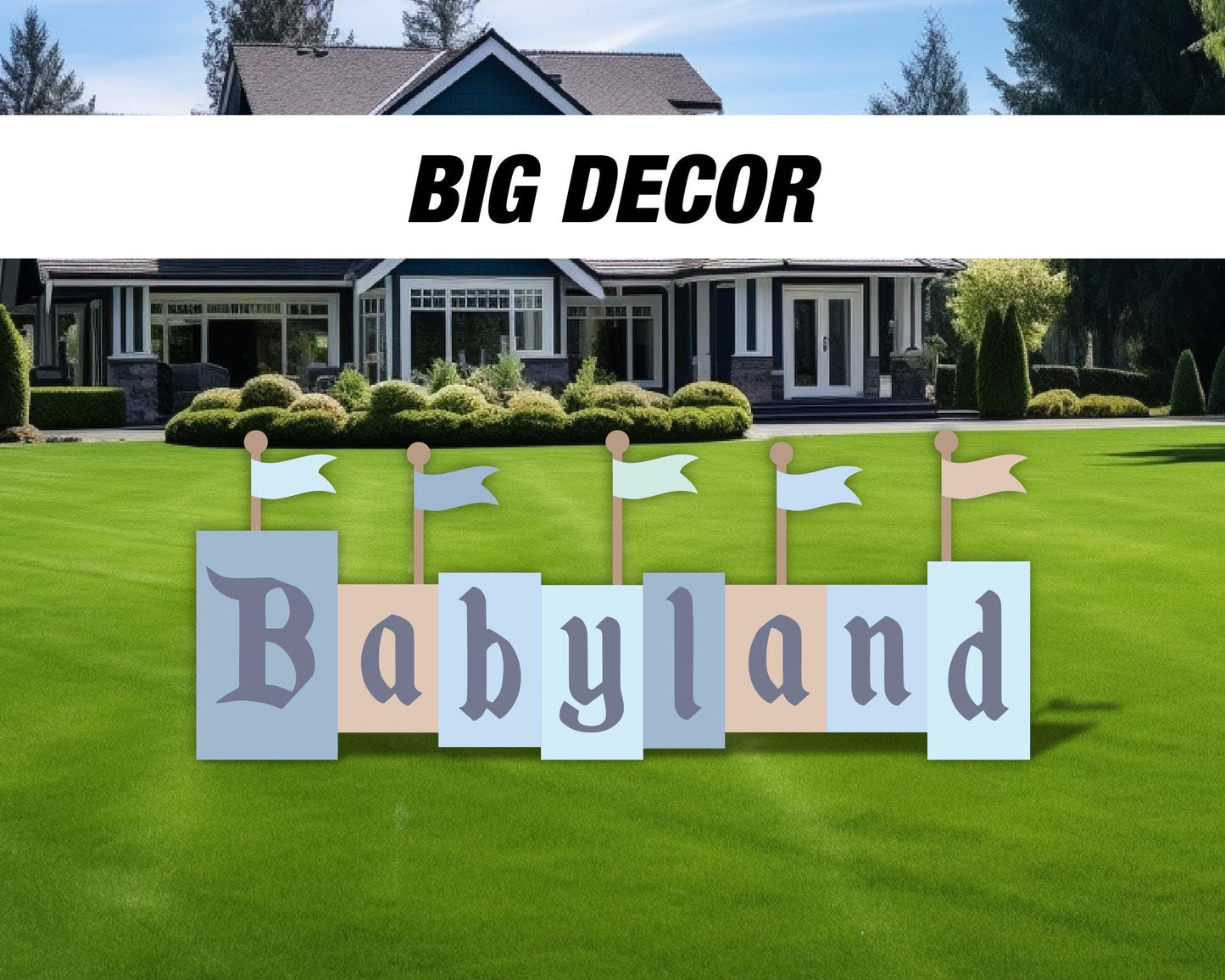 BIG babyland babyshower sign decor cutouts backdrop Sketch Stand Up Prop standee, lawn signs, yard sign, backdrop, high res - EzCutoutz