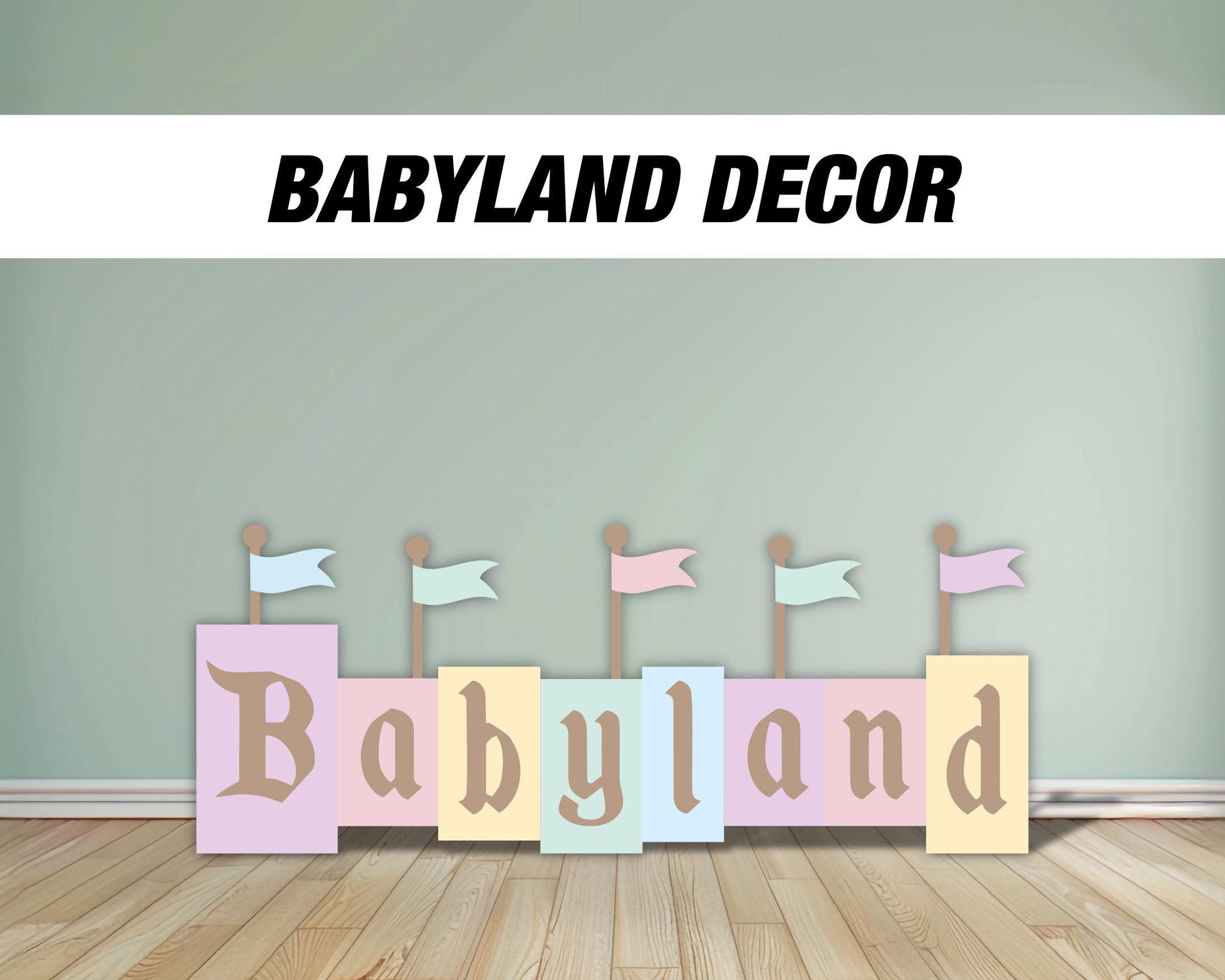 BIG babyland babyshower sign decor cutouts backdrop Sketch Stand Up Prop standee, lawn signs, yard sign, backdrop, high res - EzCutoutz