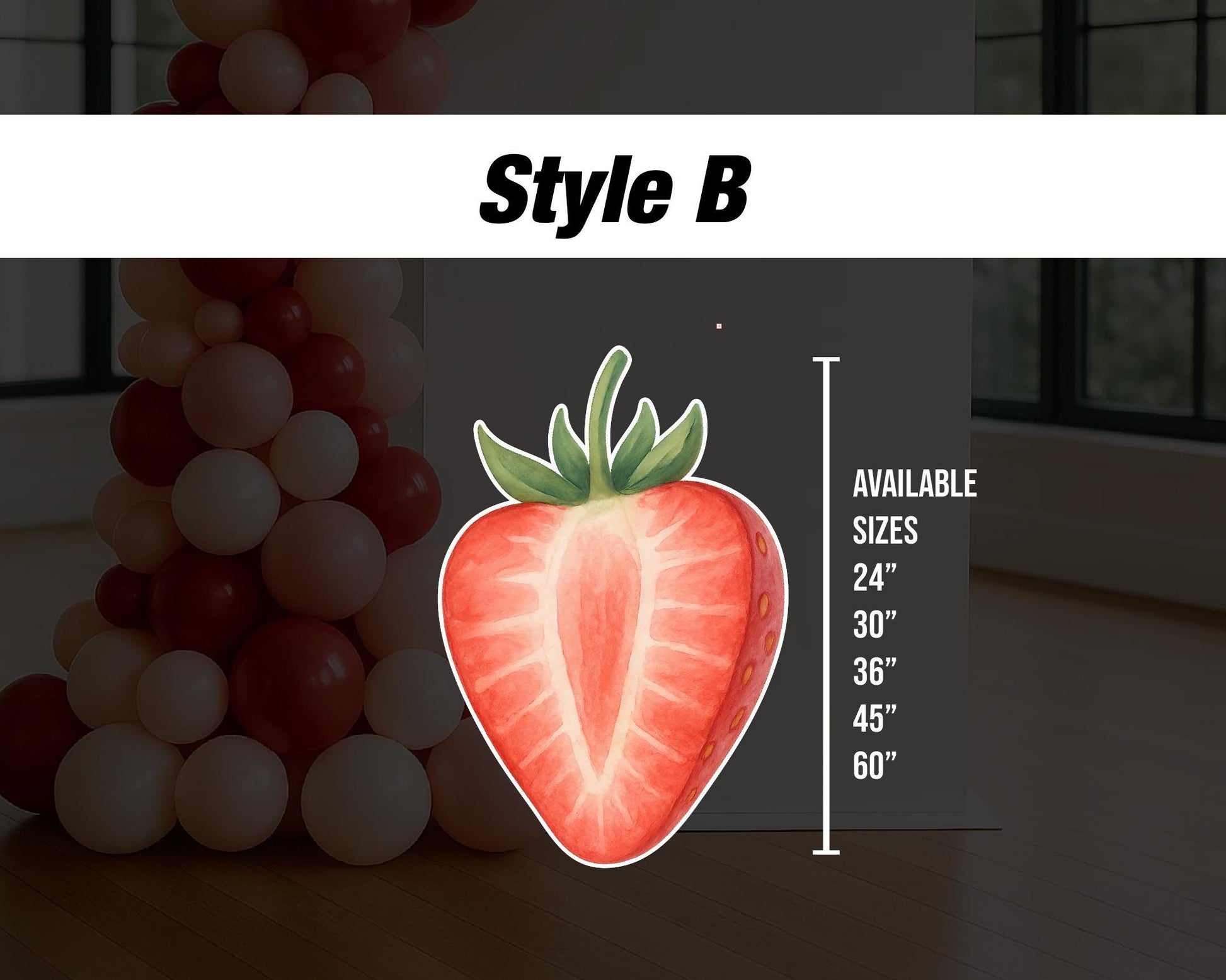 BIG Strawberry cutouts, prop decoration Babyshower berry Sweet One, strawberry themed Birthday Party Decor, first birthday, yard lawn sign - EzCutoutz