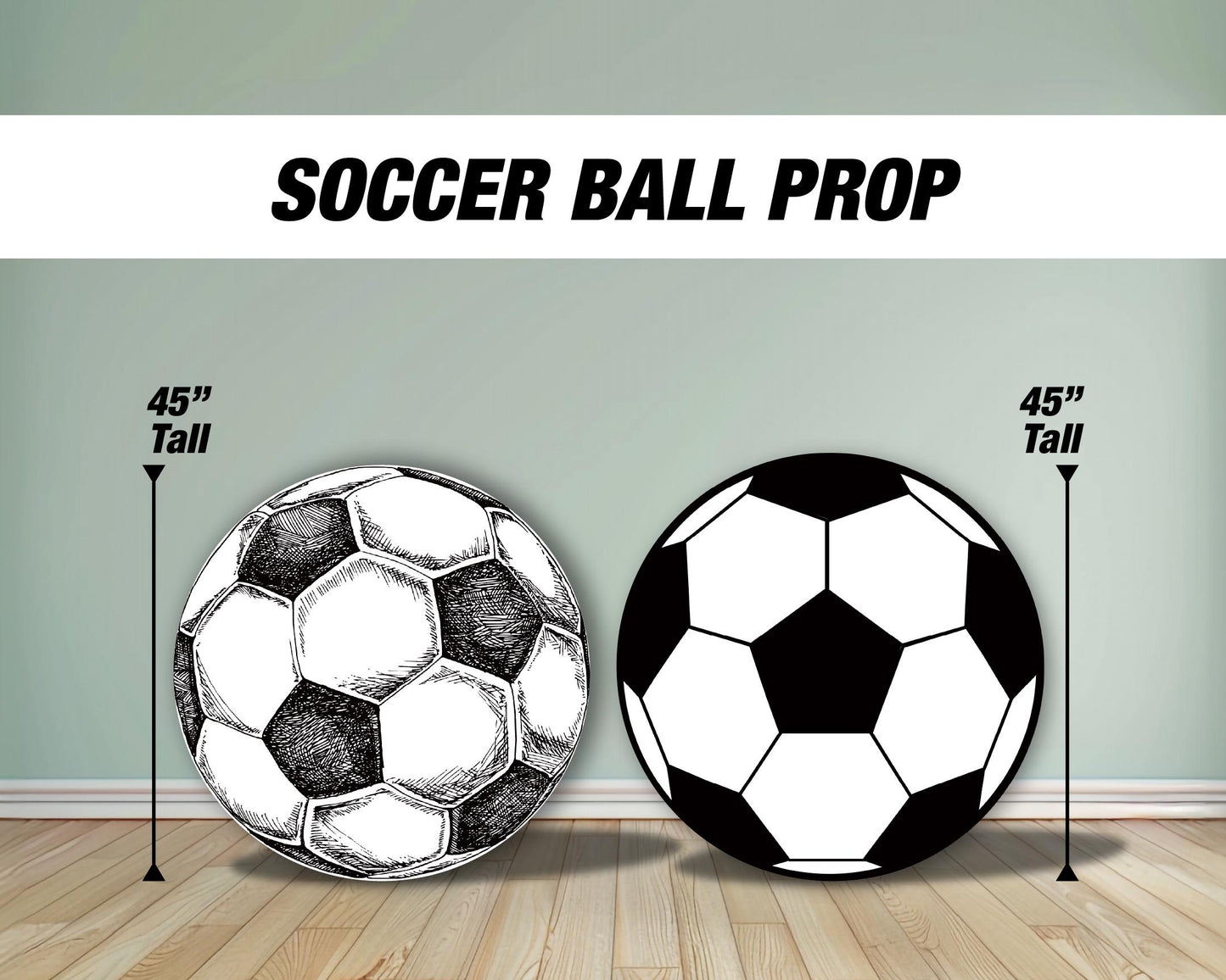 Big Soccer Ball Prop Cutout Soccer themed Panel Backdrop with stands, Soccer Props, Soccer Party, Ball cutout decor, 4mm coroplast board - EzCutoutz