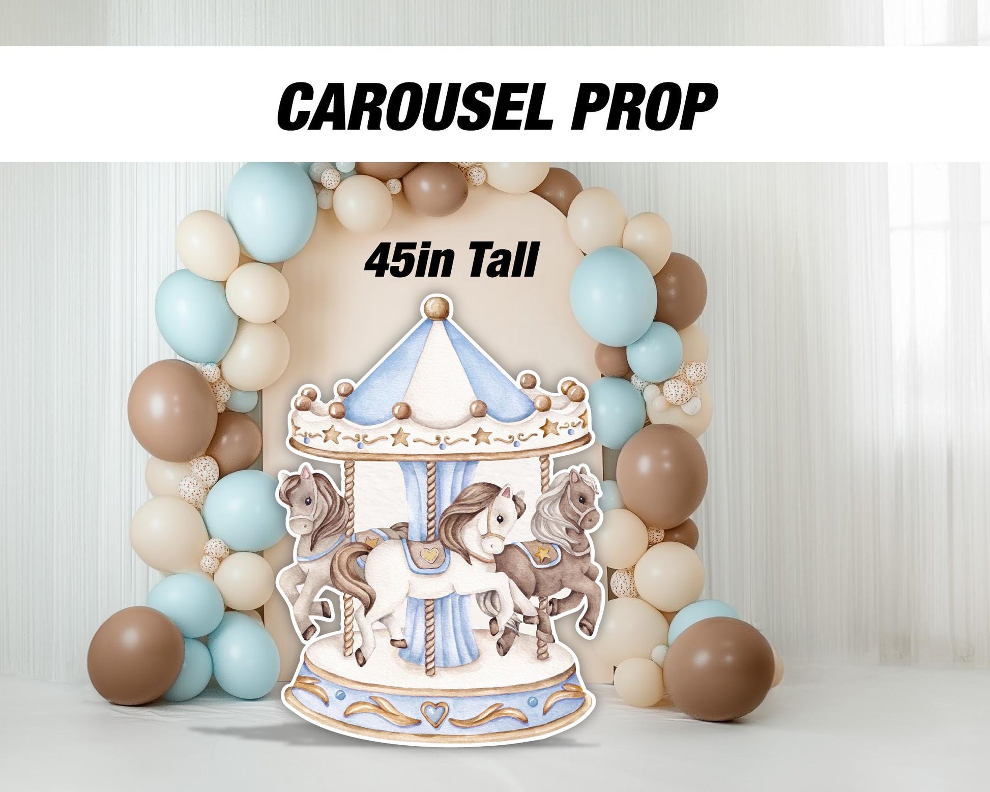 Horse Merry-go-round Carousel Cutout Prop Decorations, Birthday, Babyshower, Event decor, yard sign lawn sign. Birthday Party Prop Standee - EzCutoutz