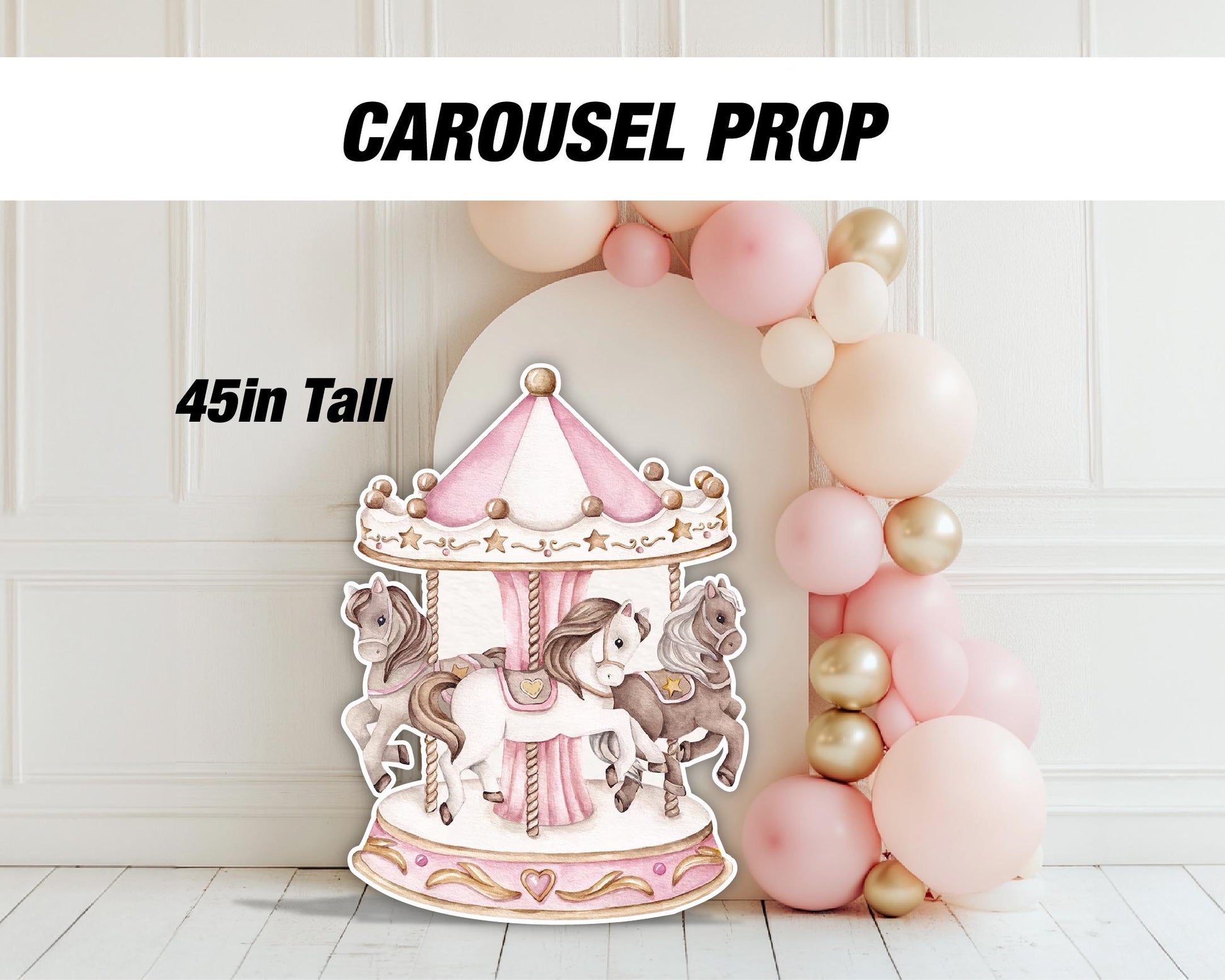 Horse Merry-go-round Carousel Cutout Prop Decorations, Birthday, Babyshower, Event decor, yard sign lawn sign. Birthday Party Prop Standee - EzCutoutz