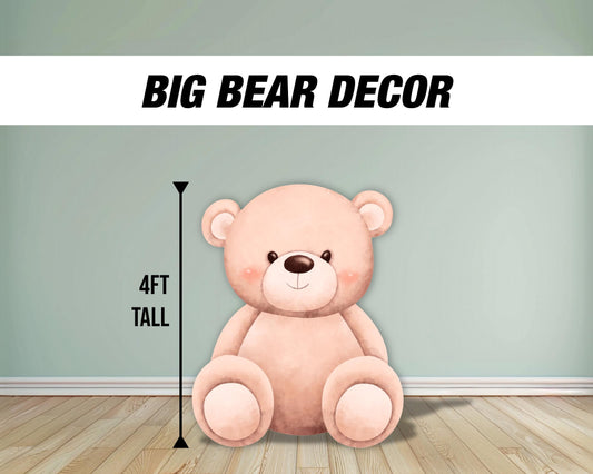 BIG TEDDY BEAR Cutout, we can Bearly wait backdrop cutouts teddy bear babyshower Arch, custom, Rigid board coroplast with stands not fabric - EzCutoutz