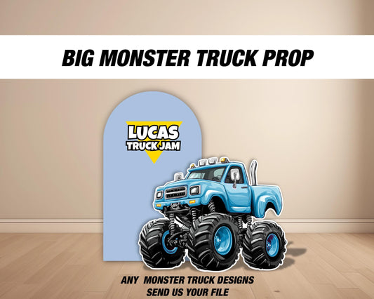 BIG Monster truck cutout, monster truck prop, monster truck backdrop, monster truck centerpieces backdrop, NOT fabric. 4mm coroplast - EzCutoutz