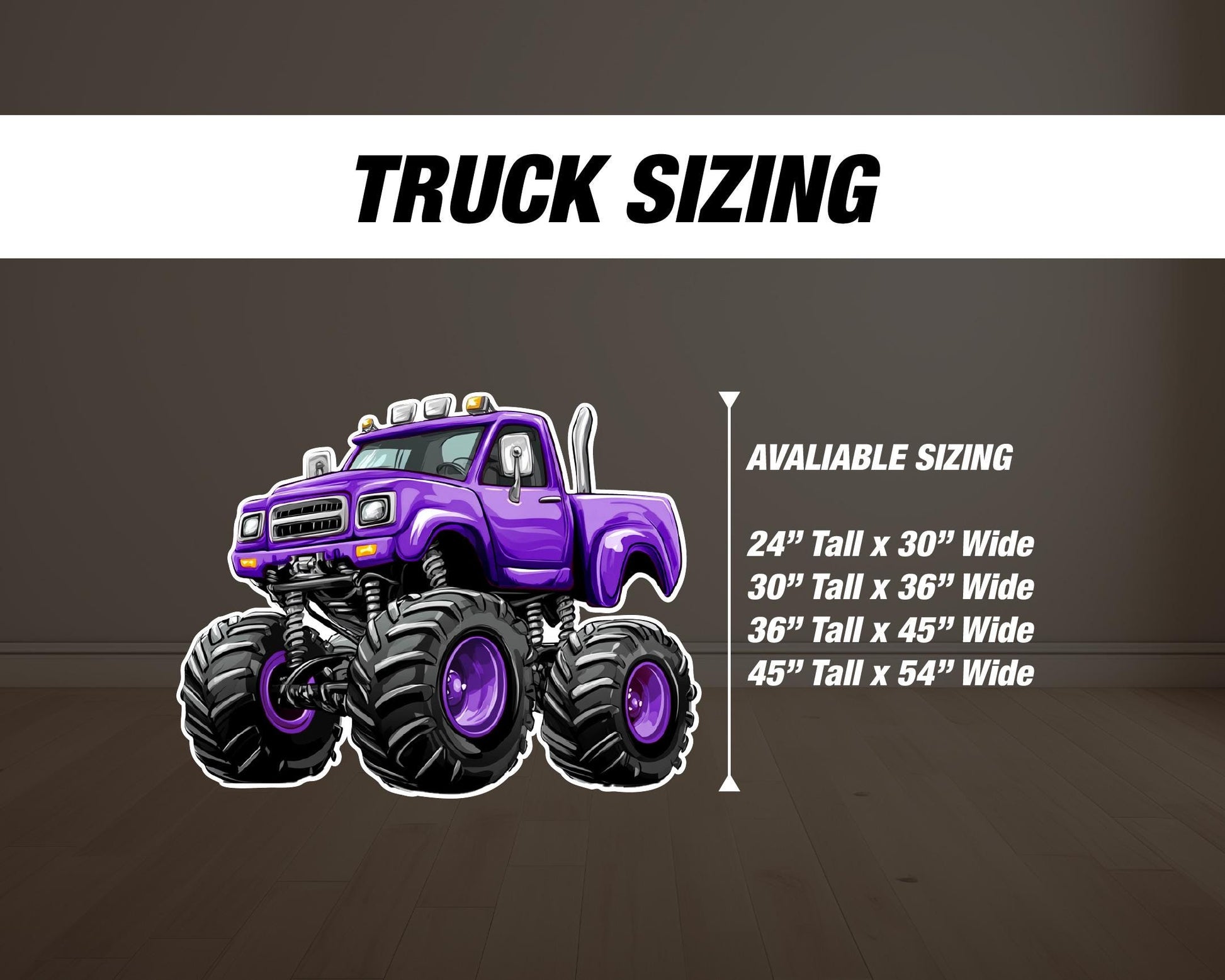 BIG Monster truck cutout, monster truck prop, monster truck backdrop, monster truck centerpieces backdrop, NOT fabric. 4mm coroplast - EzCutoutz