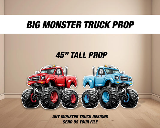 BIG Monster truck cutout, monster truck prop, monster truck backdrop, monster truck centerpieces backdrop, NOT fabric. 4mm coroplast - EzCutoutz