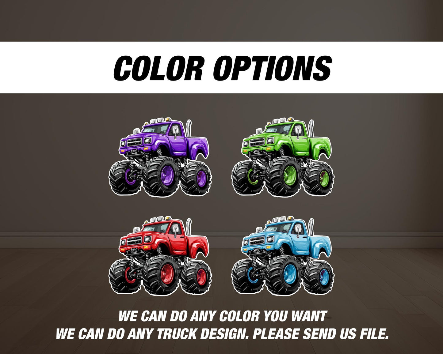 BIG Monster truck cutout, monster truck prop, monster truck backdrop, monster truck centerpieces backdrop, NOT fabric. 4mm coroplast - EzCutoutz