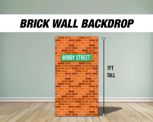 Brick wall backdrop, street backdrop, birthday party rigid coroplast board with stands - EzCutoutz