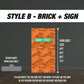 Brick wall backdrop, street backdrop, birthday party rigid coroplast board with stands - EzCutoutz