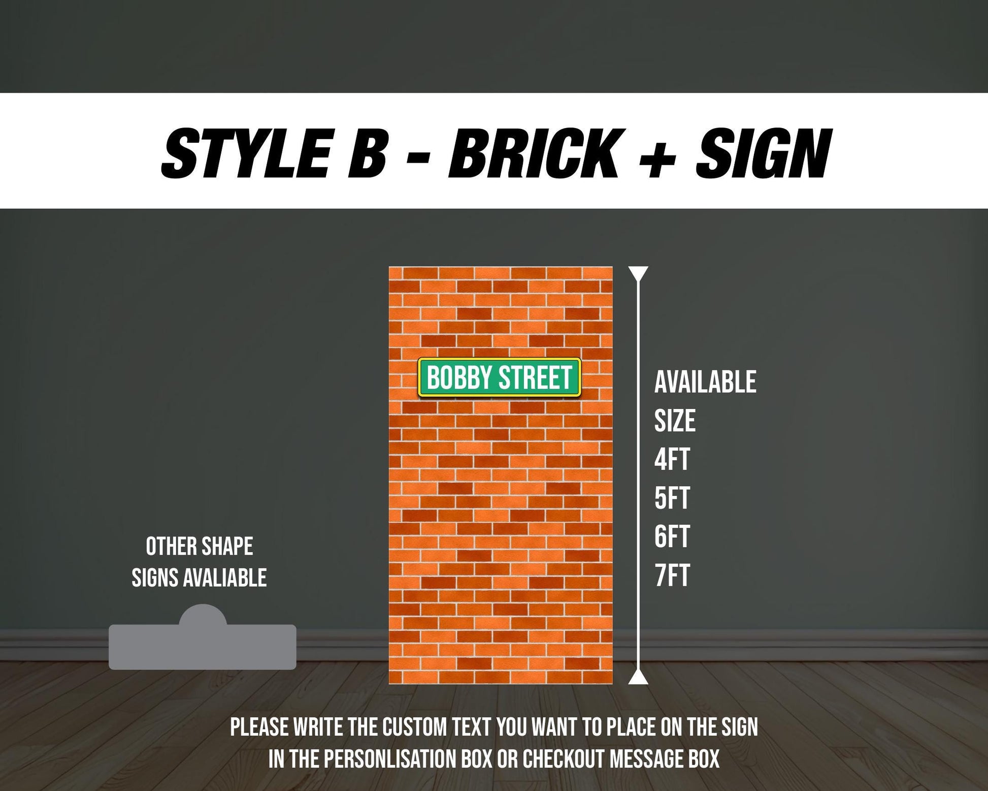 Brick wall backdrop, street backdrop, birthday party rigid coroplast board with stands - EzCutoutz