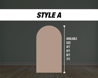 Brown Beige Color Arch Backdrop Ripple, with stands, Birthday Party Decor, First birthday party, party prop stands - EzCutoutz