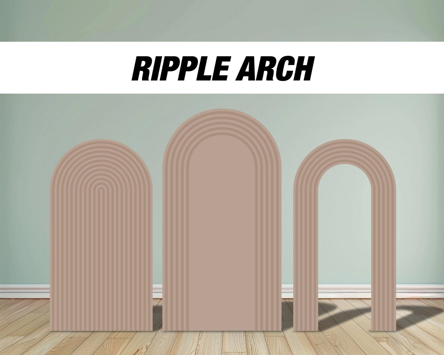Brown Beige Color Arch Backdrop Ripple, with stands, Birthday Party Decor, First birthday party, party prop stands - EzCutoutz
