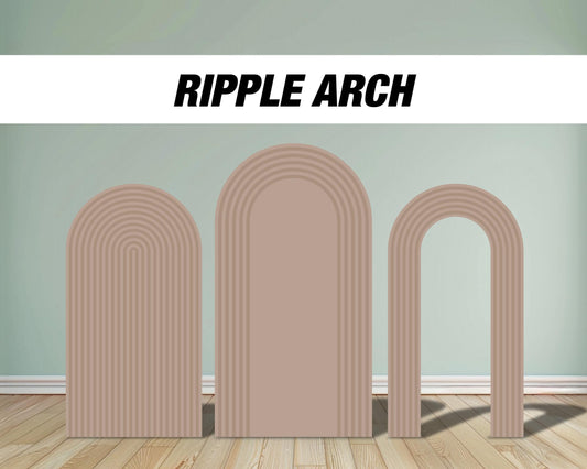 Brown Beige Color Arch Backdrop Ripple, with stands, Birthday Party Decor, First birthday party, party prop stands - EzCutoutz