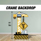 Construction backdrop arch, crane prop, crane backdrop, construction themed, birthday party, baby birthday rigid coroplast board with stands - EzCutoutz