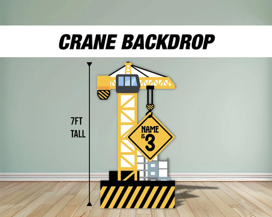 Construction backdrop arch, crane prop, crane backdrop, construction themed, birthday party, baby birthday rigid coroplast board with stands - EzCutoutz