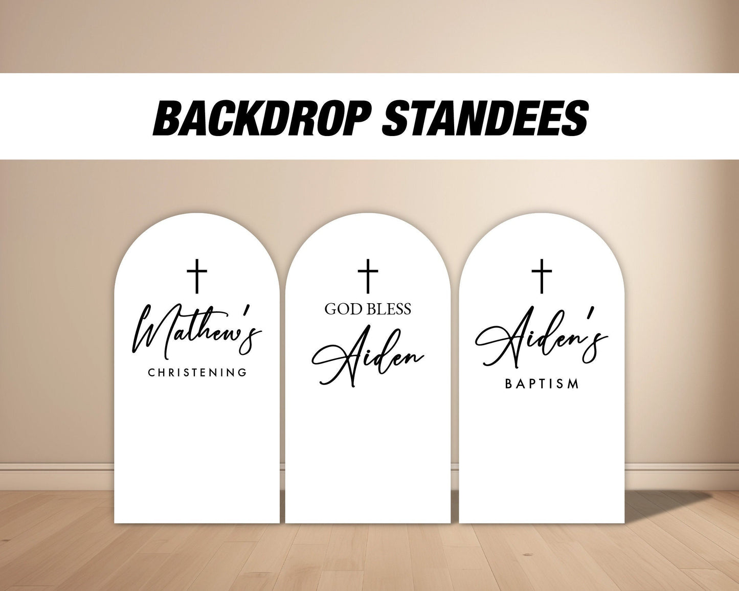 God bless arch backdrop christening baptism Arch Backdrop, with stands - EzCutoutz