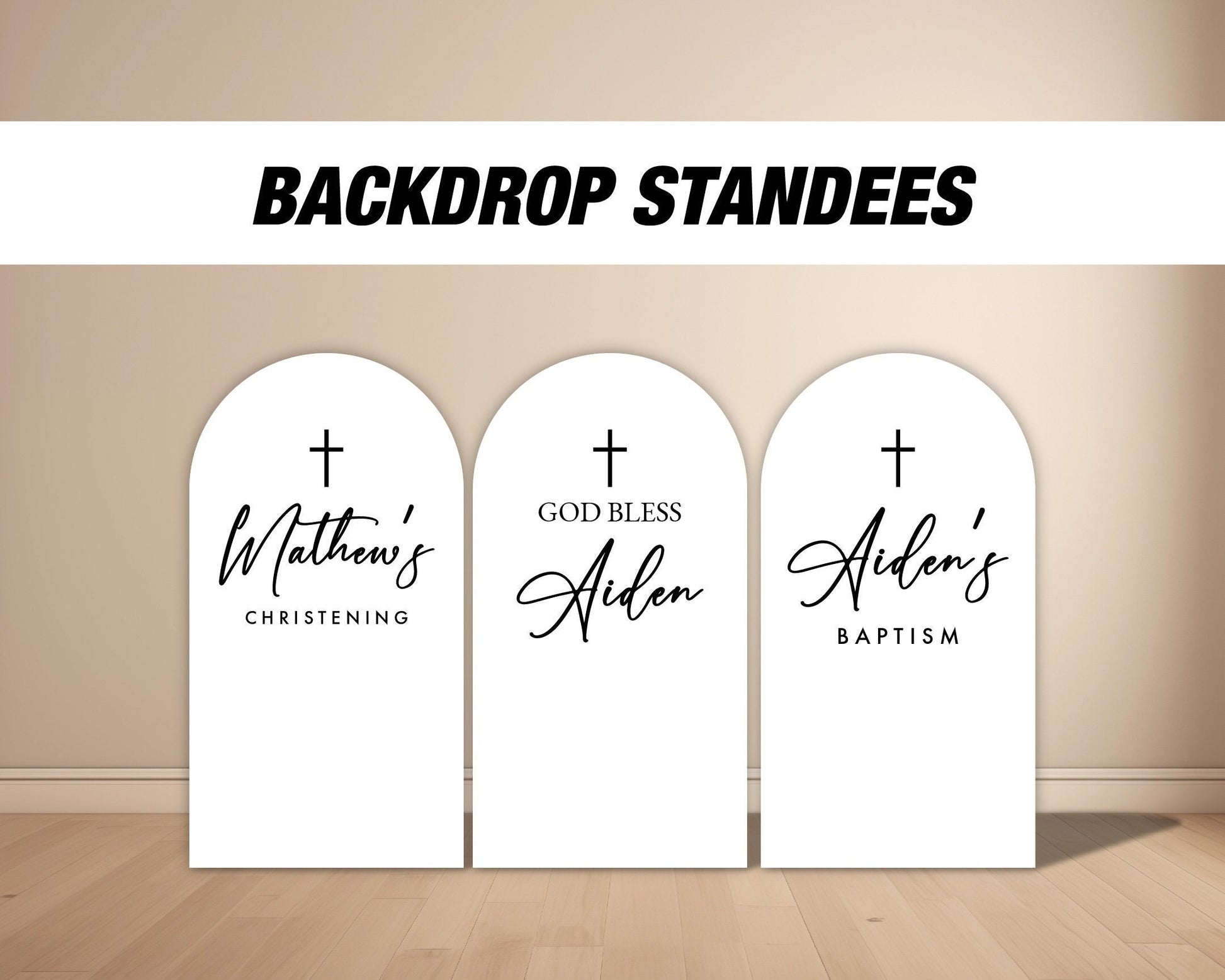 God bless arch backdrop christening baptism Arch Backdrop, with stands - EzCutoutz