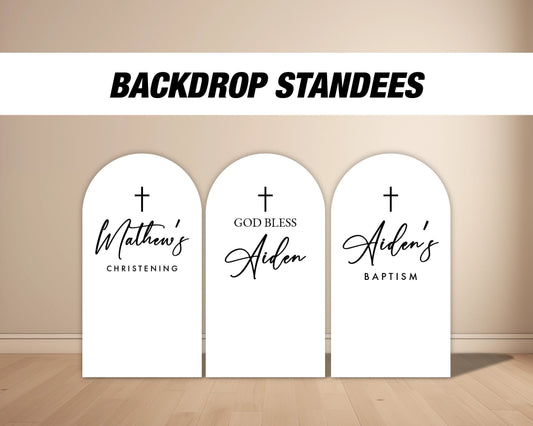 God bless arch backdrop christening baptism Arch Backdrop, with stands - EzCutoutz